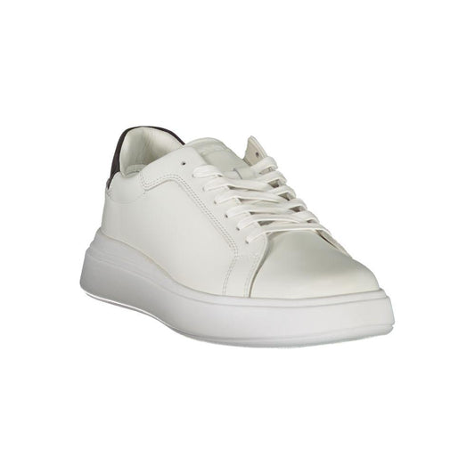 Calvin Klein Sleek White Contrast Lace-Up Sneakers Calvin Klein