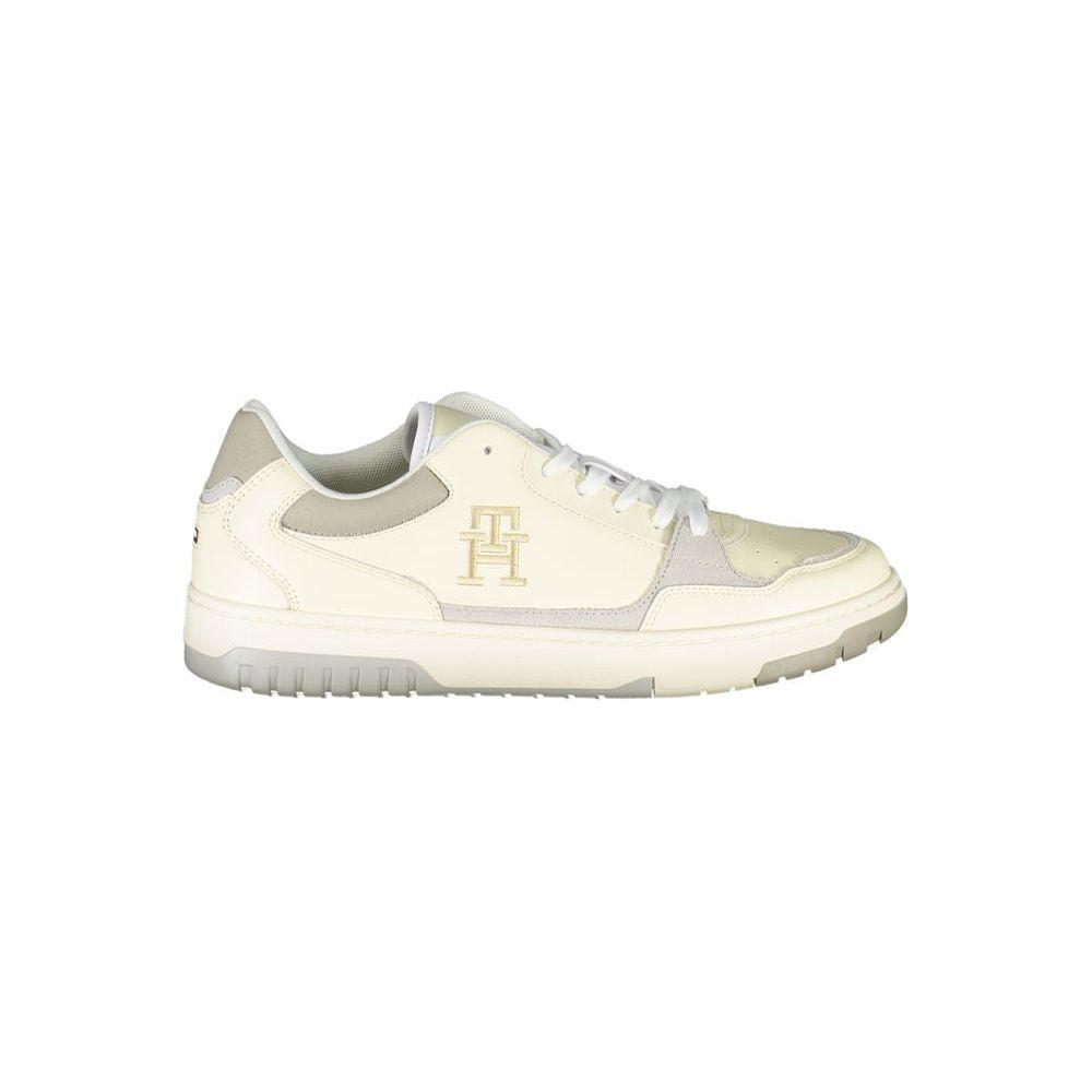 Tommy Hilfiger Beige Sports Sneakers with Unique Embroidery Tommy Hilfiger