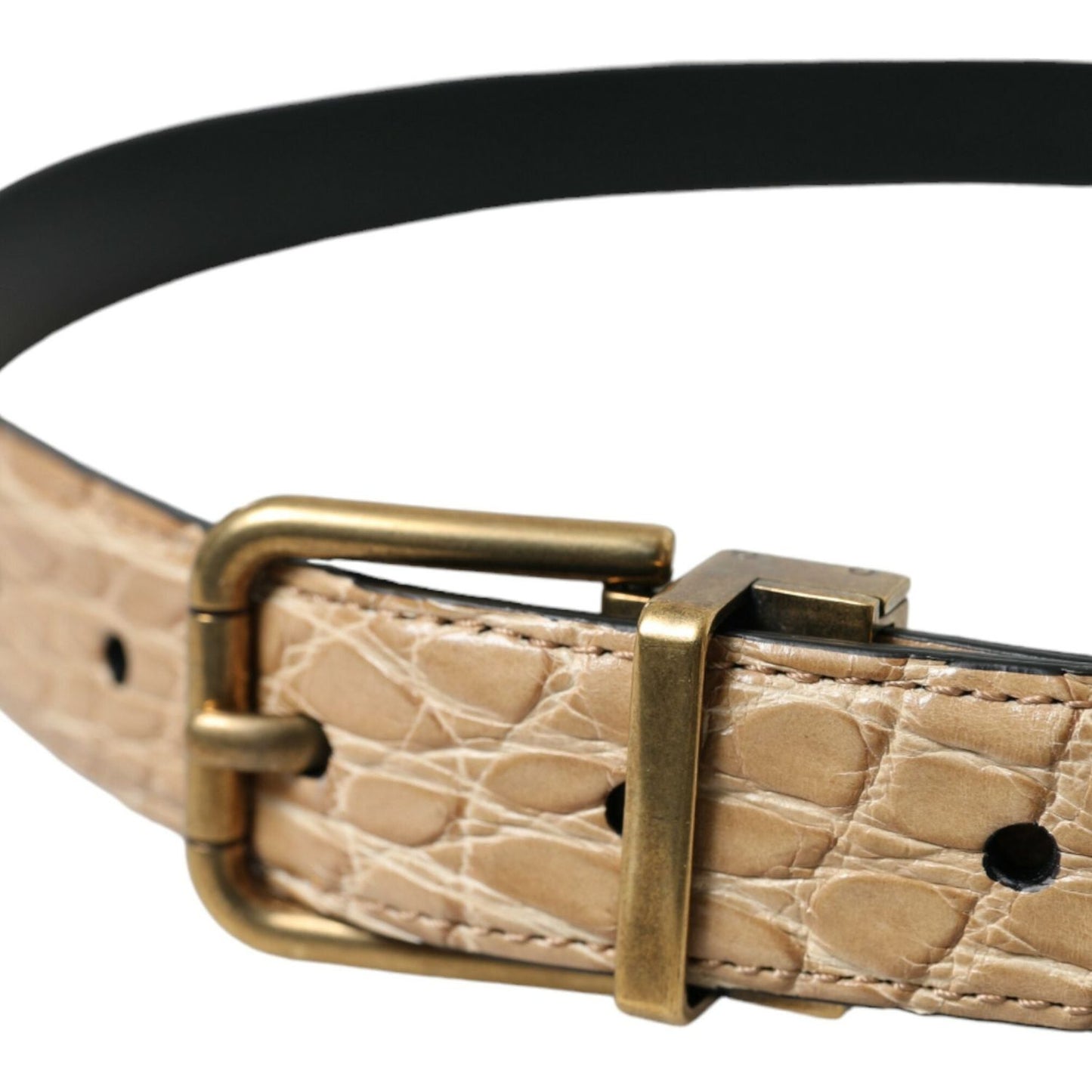 Dolce & Gabbana Elegant Beige Leather Belt Dolce & Gabbana