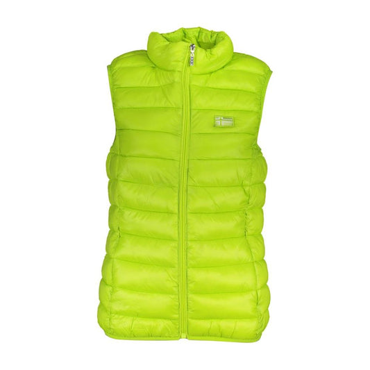 Sleek Sleeveless Green Jacket