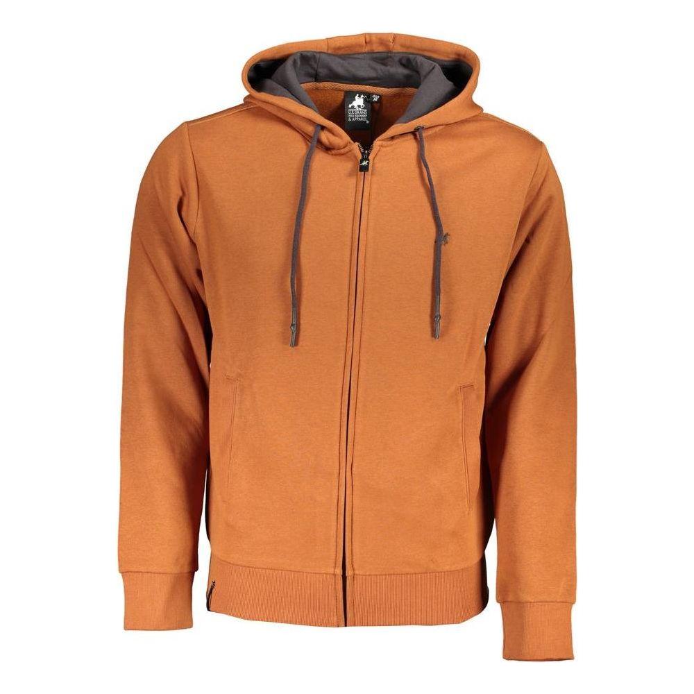 U.S. Grand Polo Classic Hooded Zip Sweatshirt in Brown U.S. Grand Polo