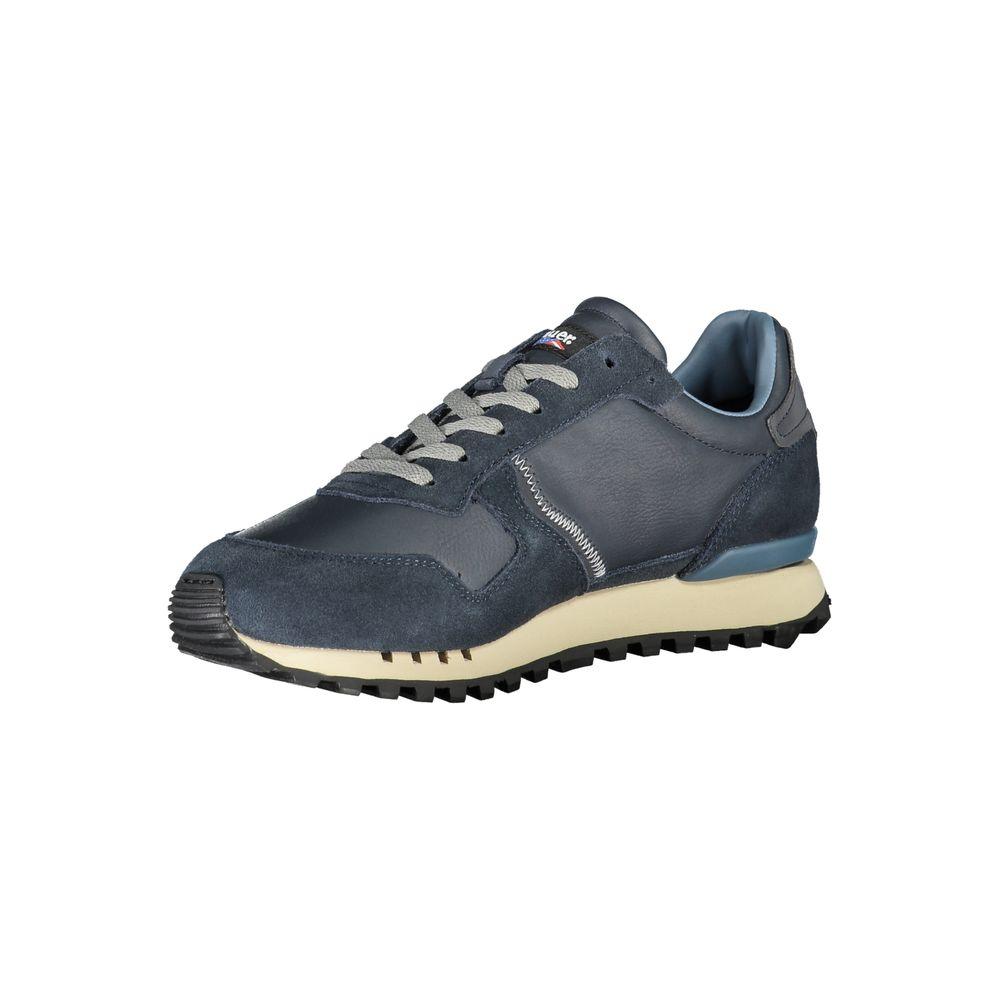 Blauer Sleek Blue Sports Sneakers with Contrast Lace-Up Detail Blauer