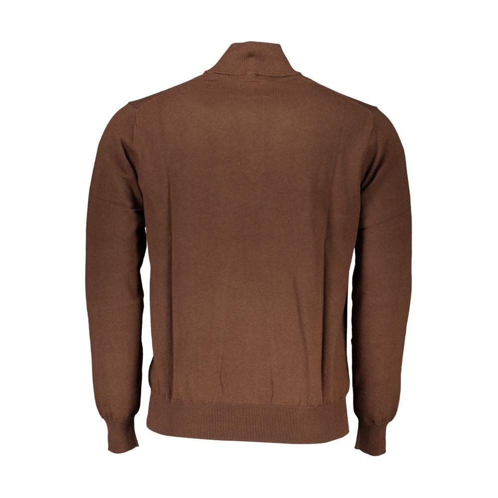 Harmont & Blaine Chic Brown Half-Zip Cotton Sweater Harmont & Blaine