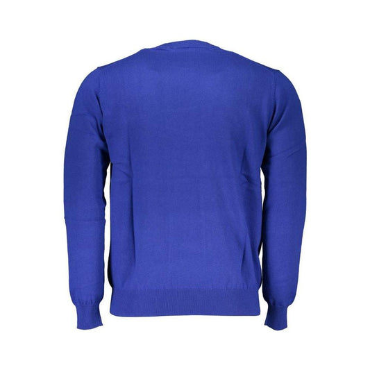 Harmont & Blaine Chic Blue Crew Neck Sweater with Embroidery Harmont & Blaine