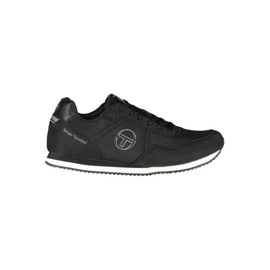 Sergio Tacchini Elegant Black Embroidered Sneakers with Laces Sergio Tacchini