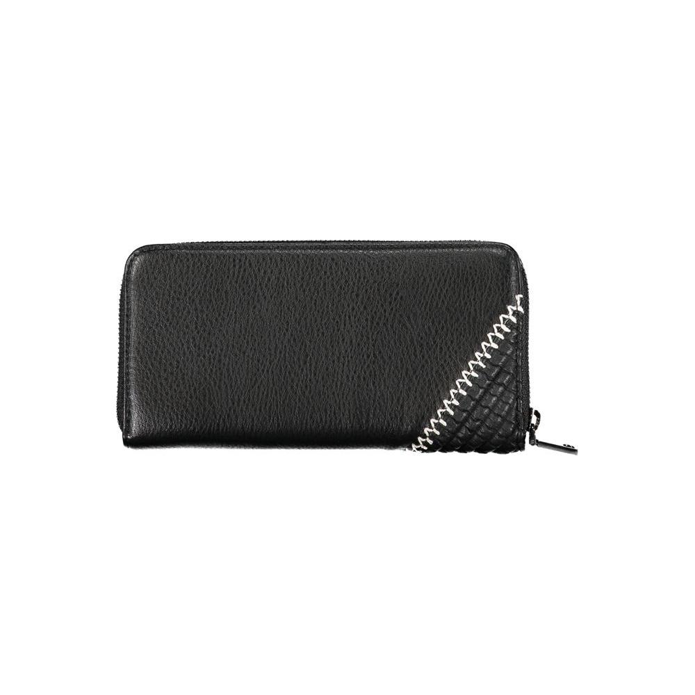 Desigual Elegant Black Polyethylene Wallet with Ample Space Desigual