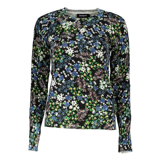 Desigual Elegant Contrast Crew Neck Sweater Desigual