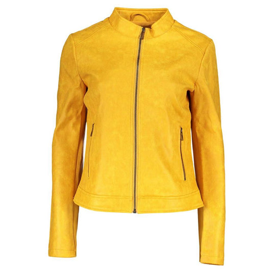 Vibrant Yellow Athletic Jacket with Chic Logo