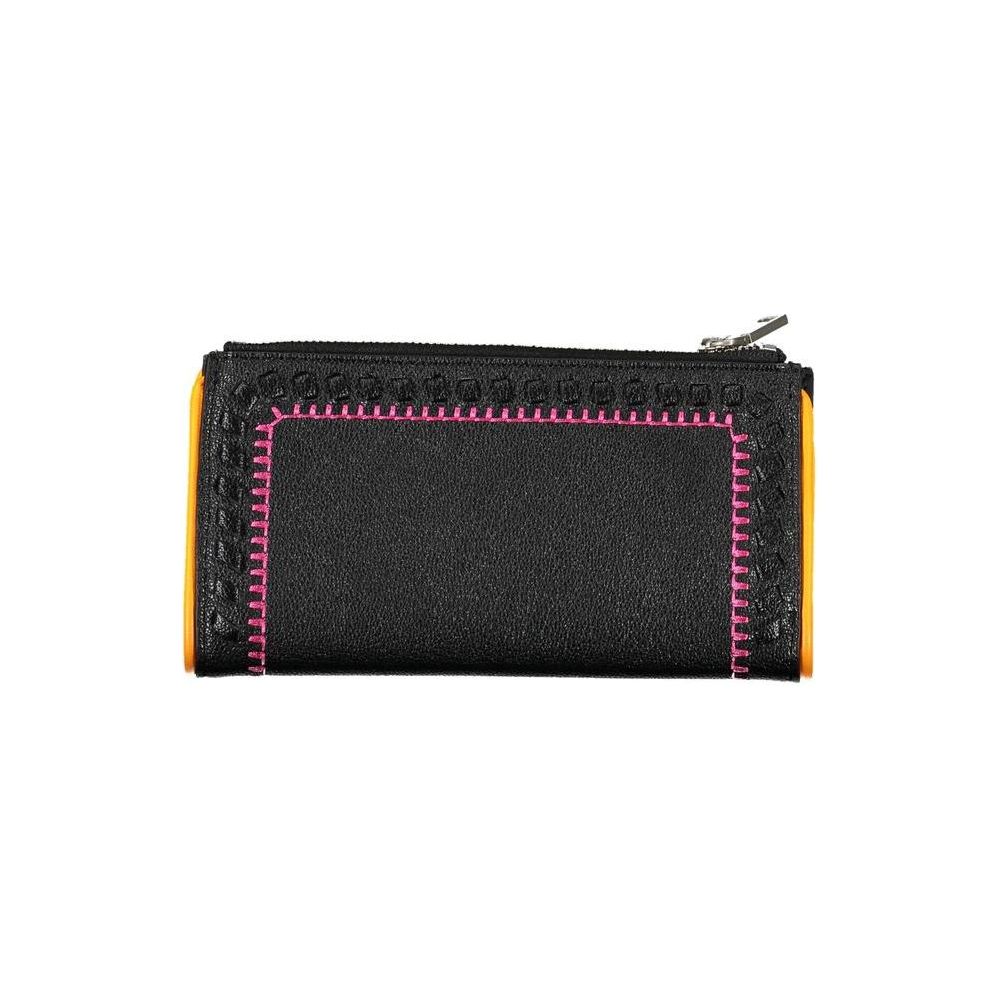 Desigual Elegant Black Two-Compartment Wallet Desigual