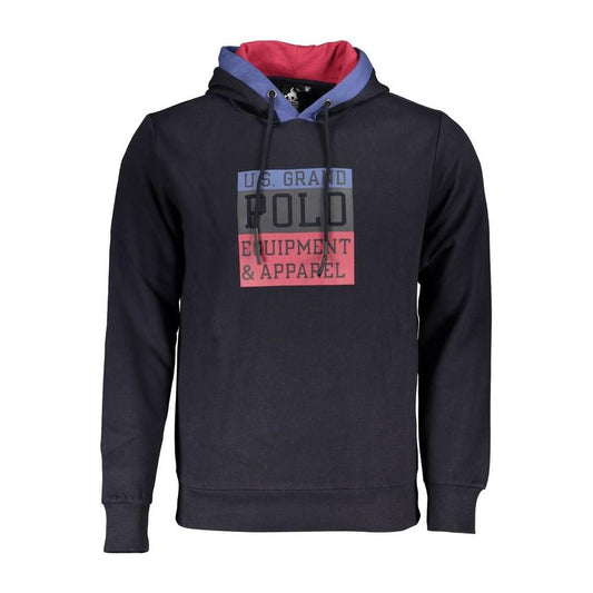 U.S. Grand Polo Classic Blue Contrast Hooded Sweatshirt U.S. Grand Polo