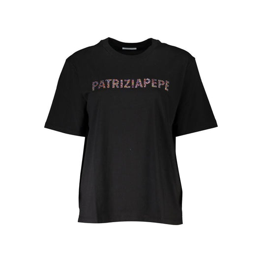 Patrizia Pepe Chic Rhinestone Crew Neck Tee Patrizia Pepe