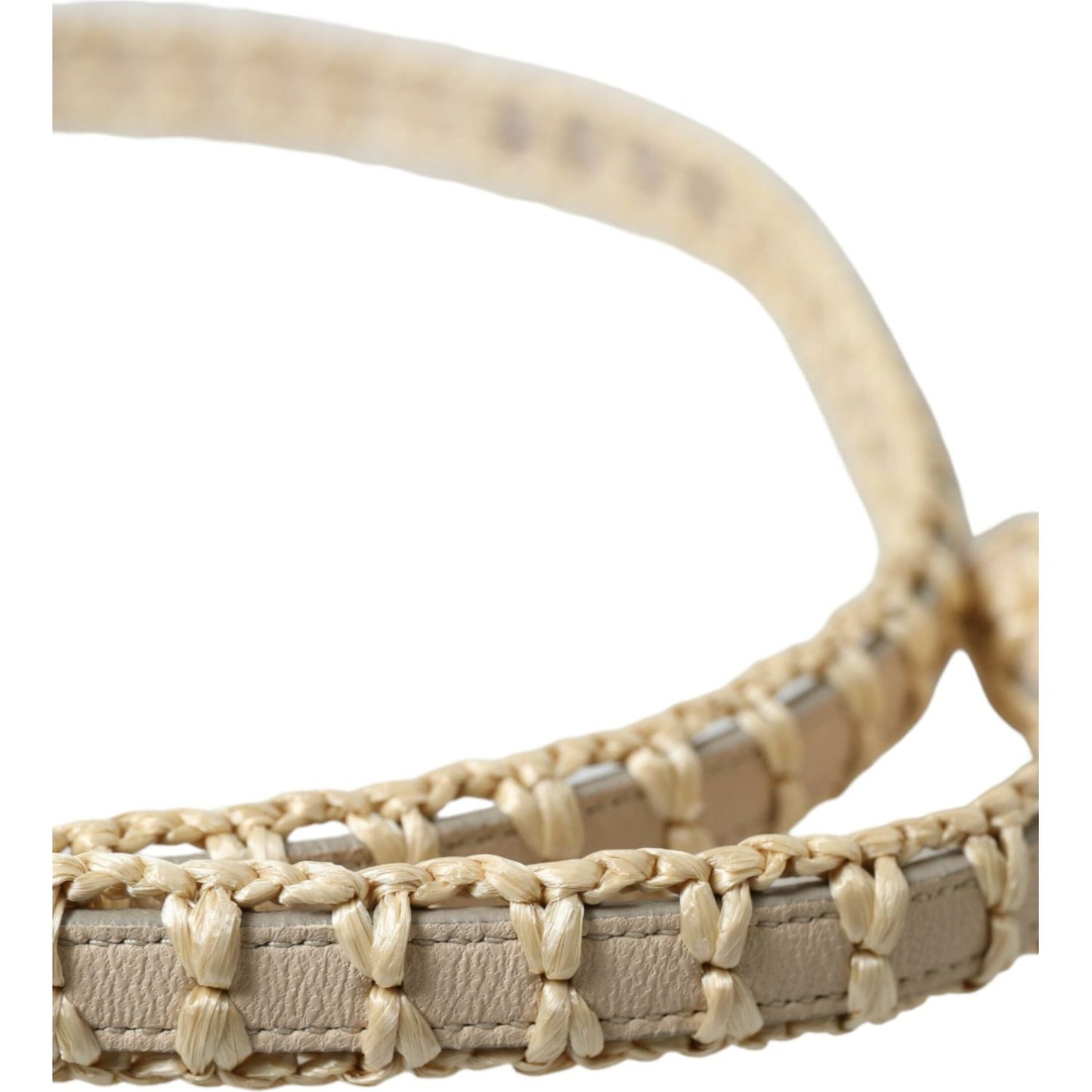 Dolce & Gabbana Elegant Beige Leather Waist Belt Dolce & Gabbana