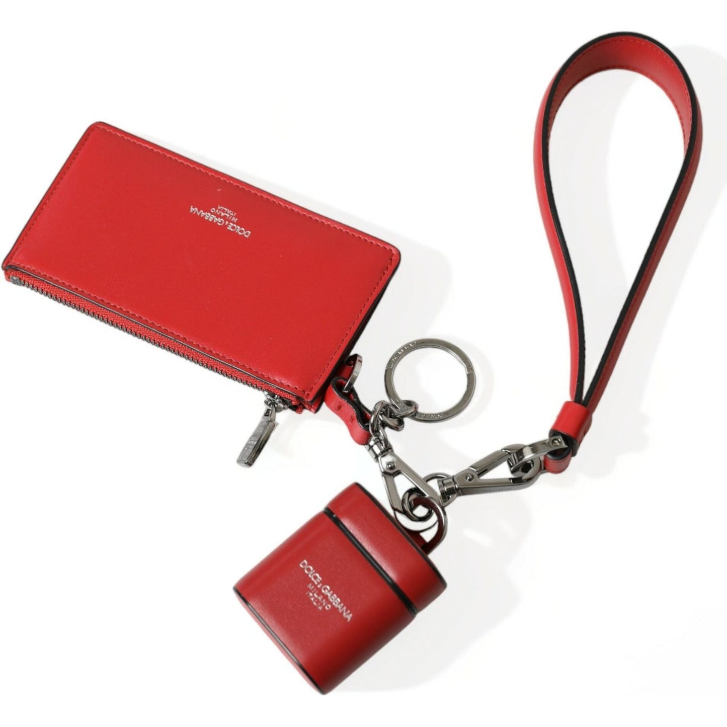 Dolce & Gabbana Elegant Red Leather Airpods Case Dolce & Gabbana