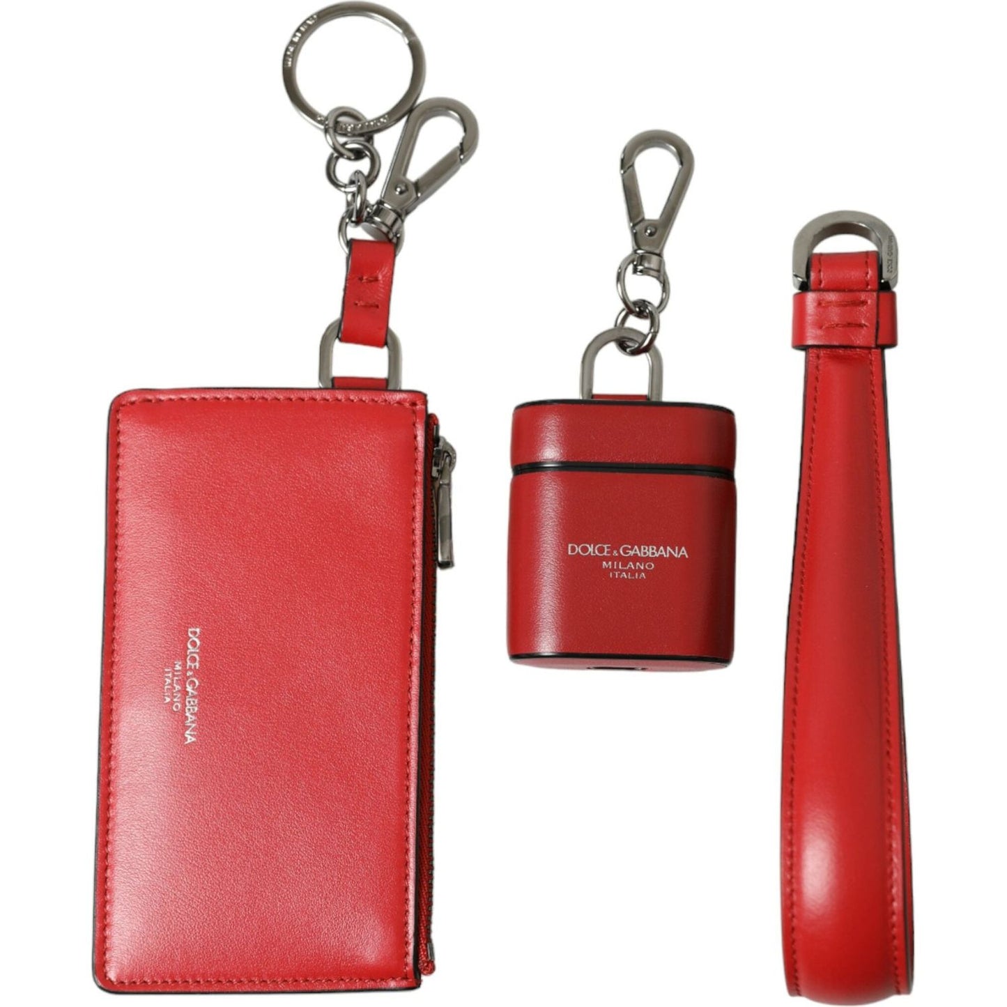 Dolce & Gabbana Elegant Red Leather Airpods Case Dolce & Gabbana