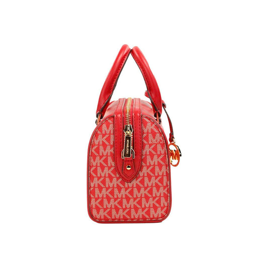 Michael Kors Travel XS Bright Red Signature PVC Duffle Crossbody Bag Purse Michael Kors