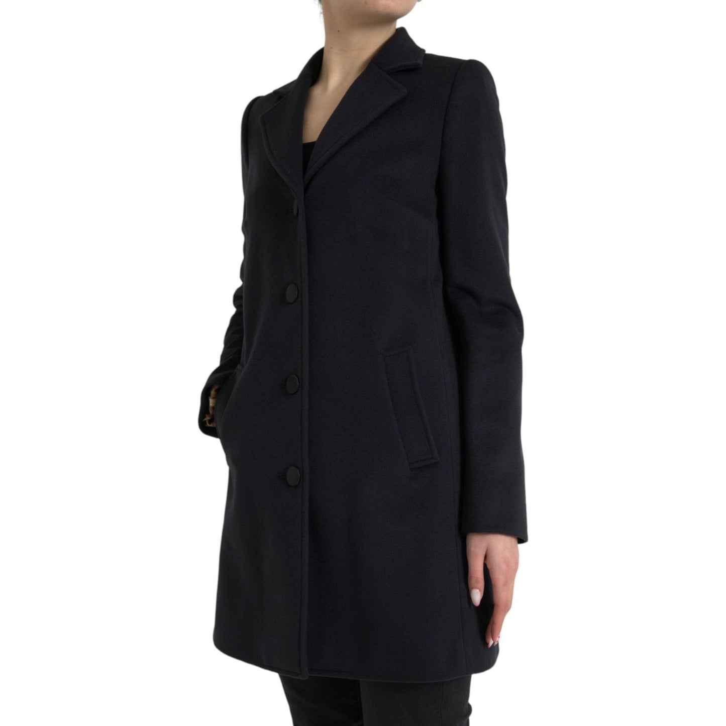 Dolce & Gabbana Elegant Virgin Wool Blend Black Blazer Dolce & Gabbana