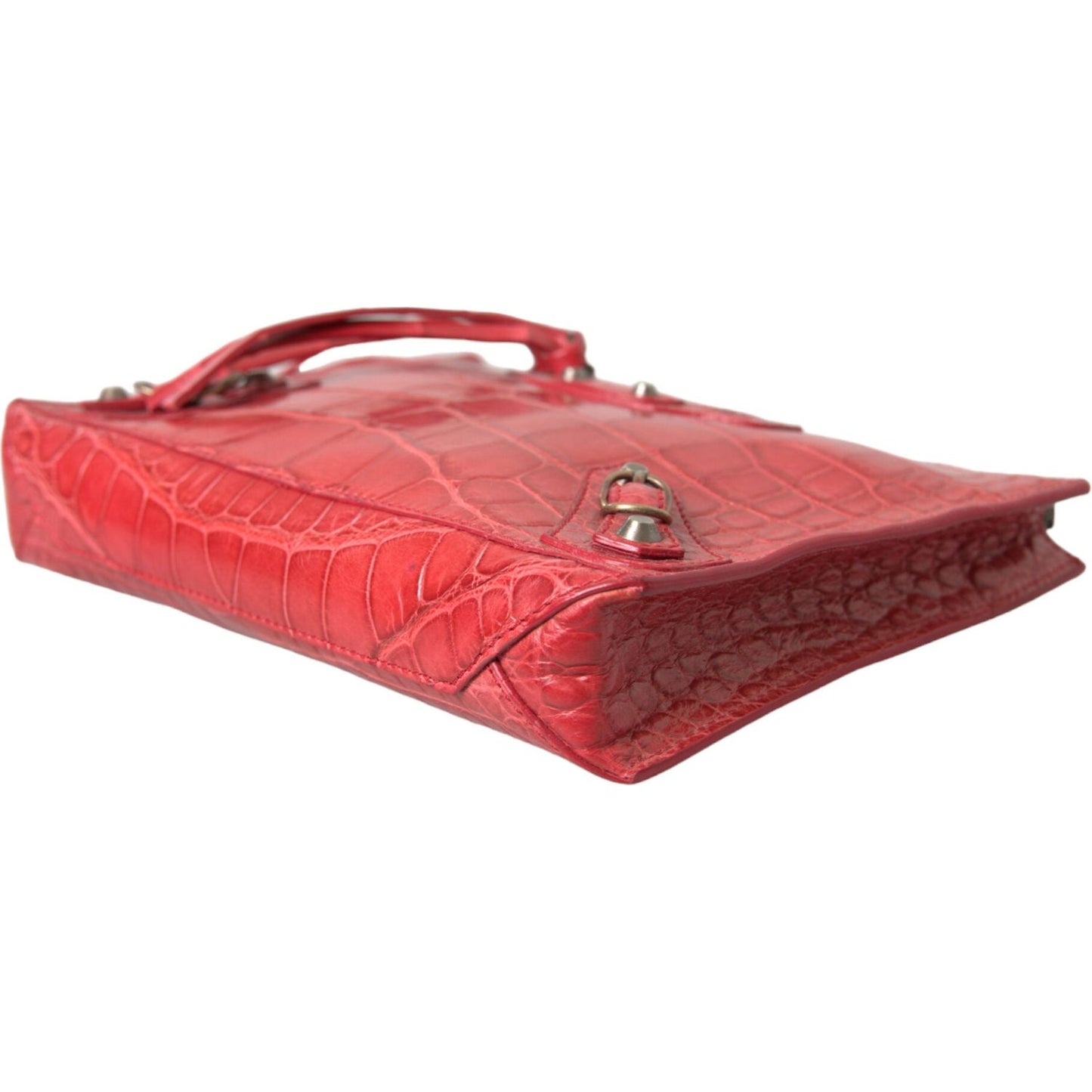 Balenciaga Exotic Red Alligator Leather Clutch Balenciaga