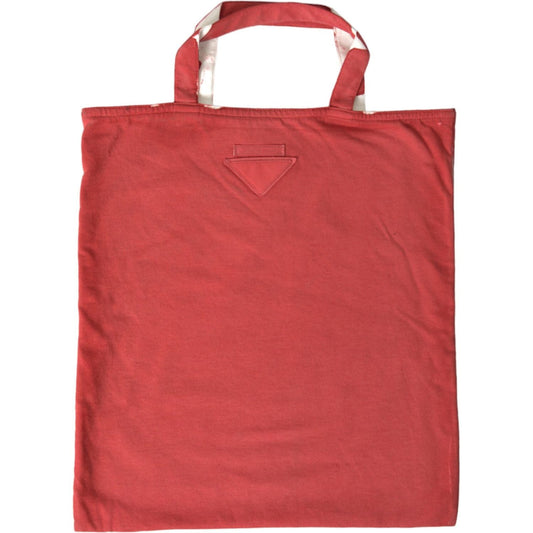 Chic Red and White Fabric Tote Bag