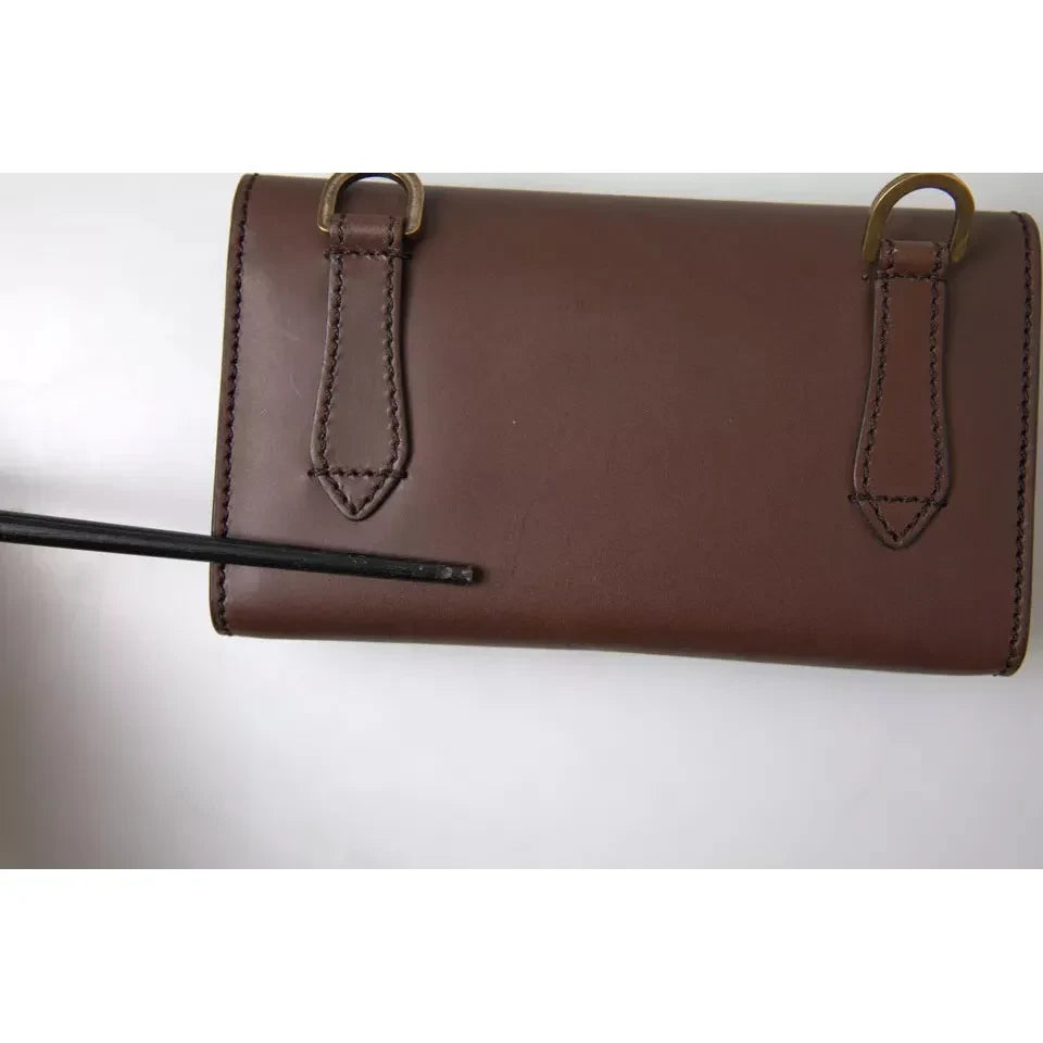 Dolce & Gabbana Elegant Leather Shoulder Bag in Rich Brown Dolce & Gabbana