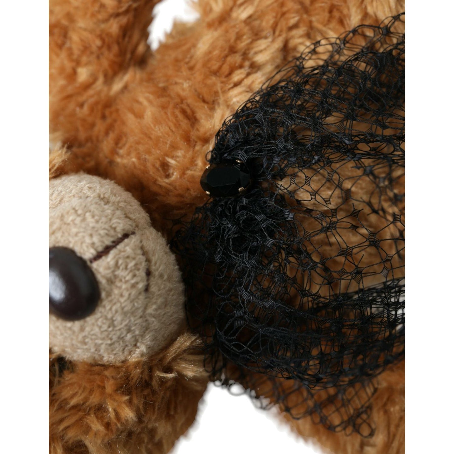 Dolce & Gabbana Brown Teddy Bear Gold Crystal Crown Hair Band Diadem Dolce & Gabbana