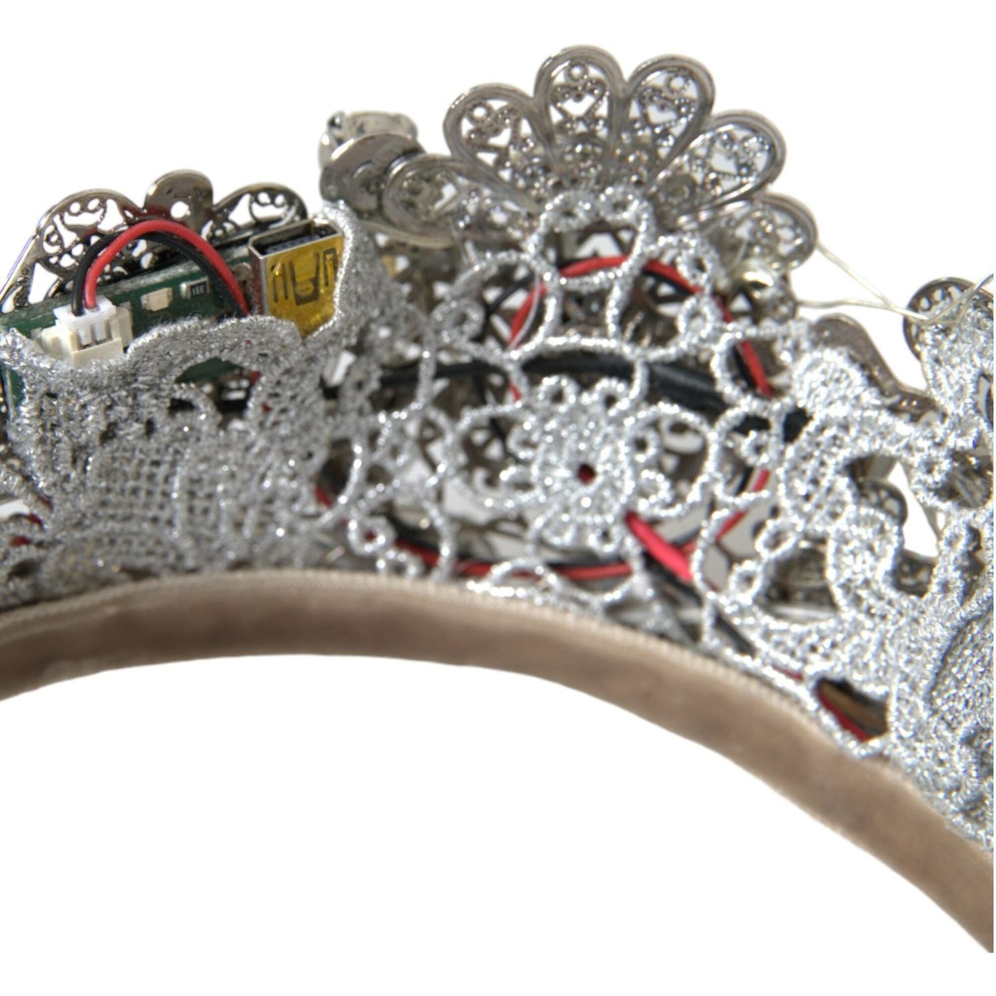 Dolce & Gabbana Silver Brass STRASS Crystal Crown Tiara LED Diadem Dolce & Gabbana