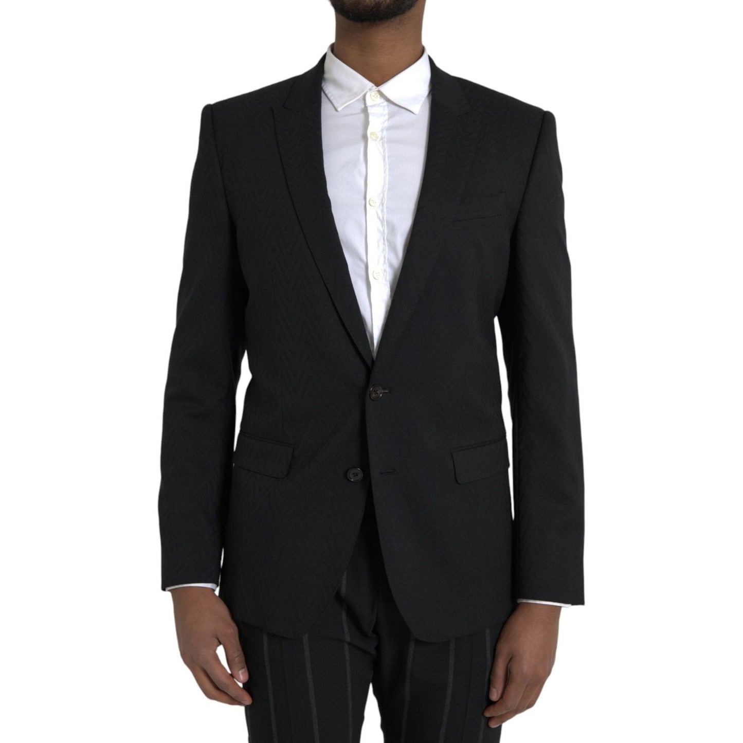 Dolce & Gabbana Black MARTINI Slim Fit Jacket Coat Blazer Dolce & Gabbana