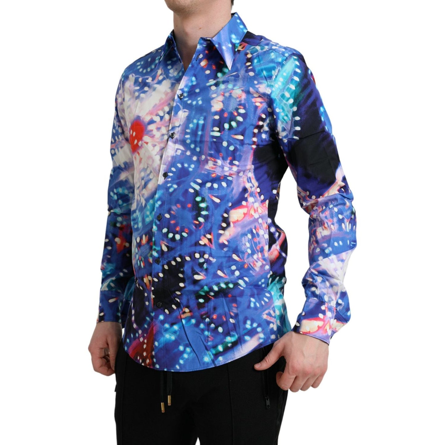 Dolce & Gabbana Multicolor Luminarie Slim MARTINI Shirt Dolce & Gabbana