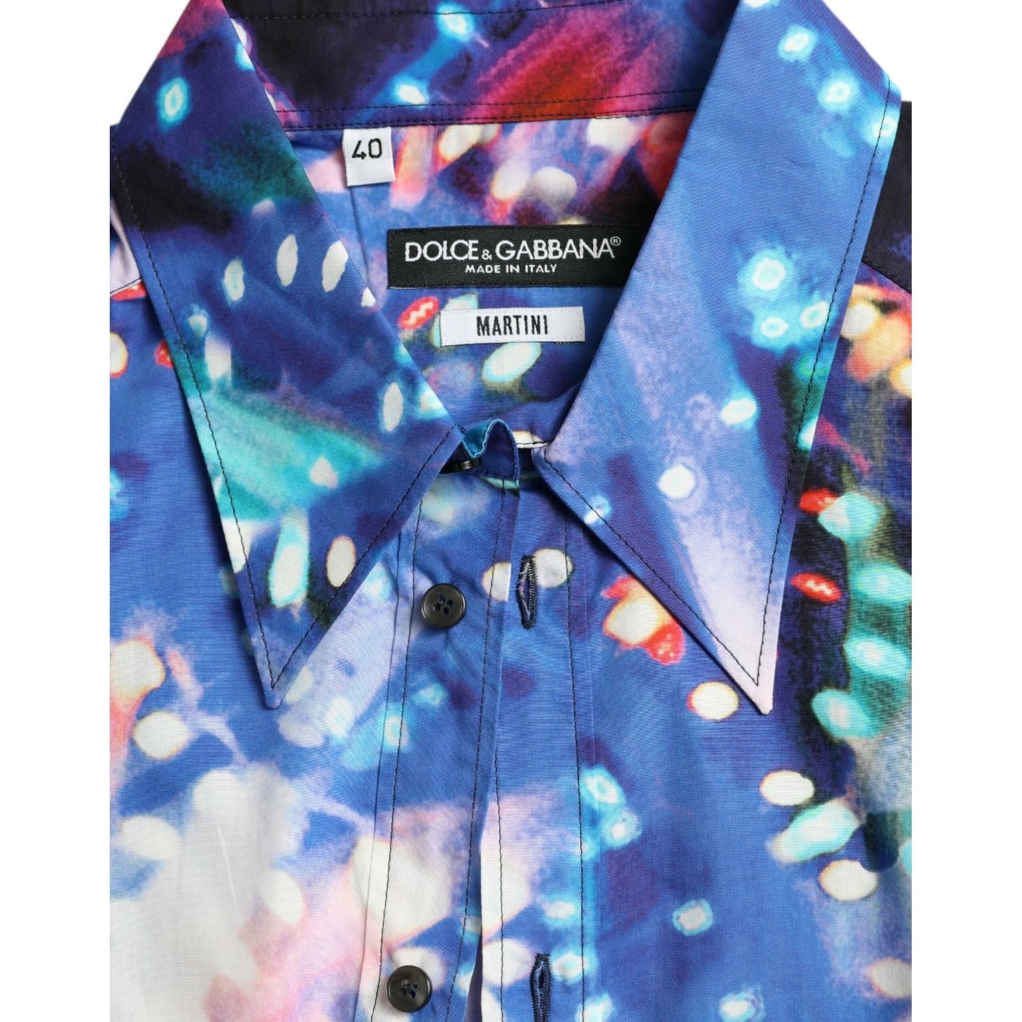 Dolce & Gabbana Multicolor Luminarie Slim MARTINI Shirt Dolce & Gabbana