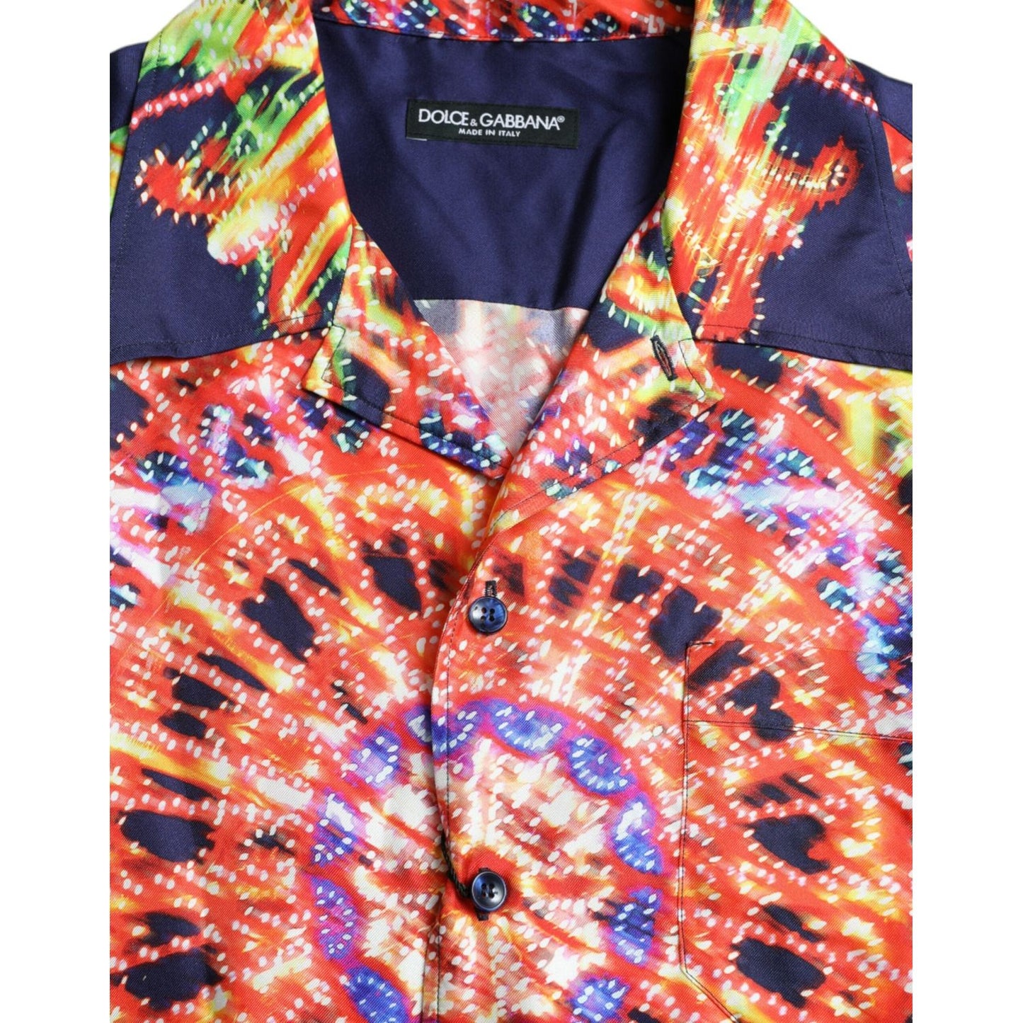 Dolce & Gabbana Multicolor Luminarie Silk Casual Shirt Dolce & Gabbana