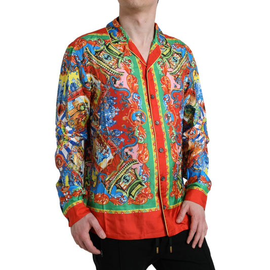 Dolce & Gabbana Multicolor Patterned Button Down Casual Shirt Dolce & Gabbana