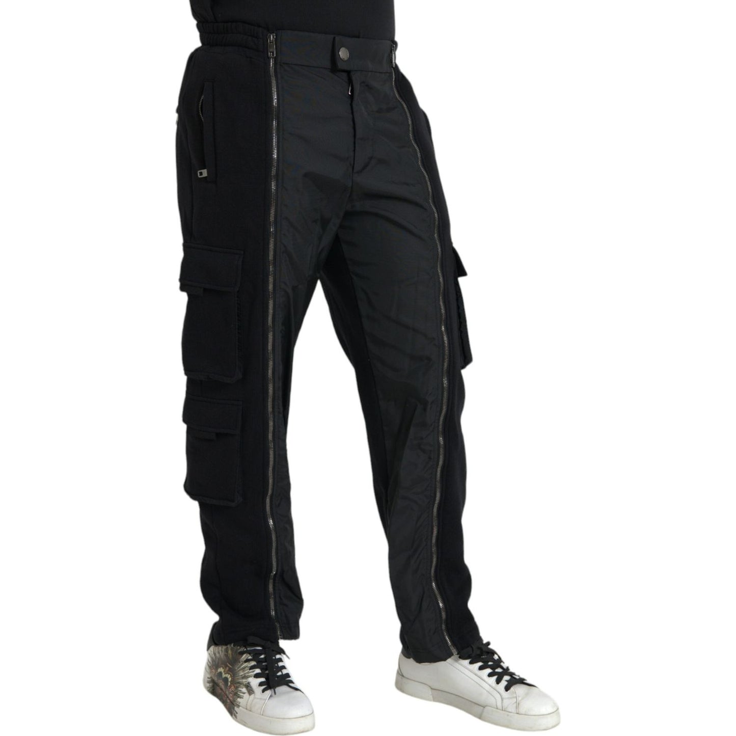 Dolce & Gabbana Black Cotton Blend Skinny Pants Dolce & Gabbana