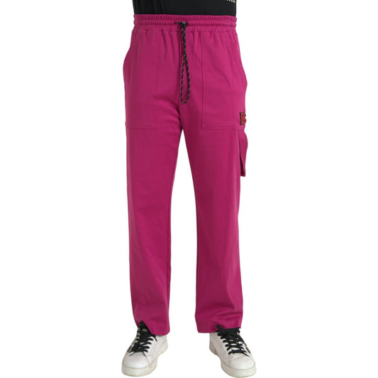 Dolce & Gabbana Pink Logo Cargo Cotton Jogger Sweatpants Pants Dolce & Gabbana