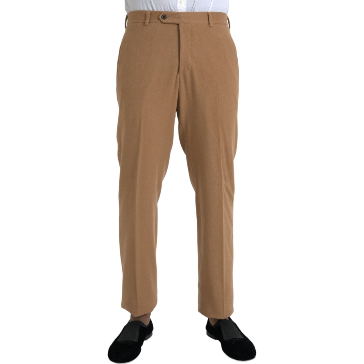 Prada Beige Cashmere Men Straight Fit Dress Pants Prada