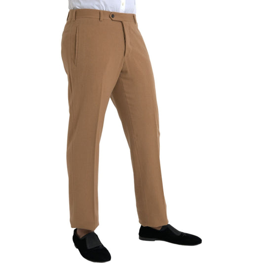 Beige Cashmere Men Straight Fit Dress Pants