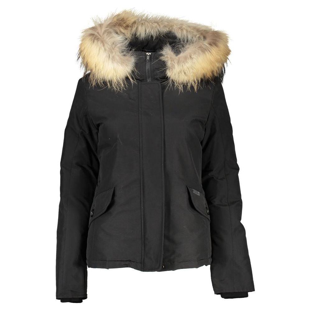 Woolrich Black Cotton Jackets & Coat Woolrich