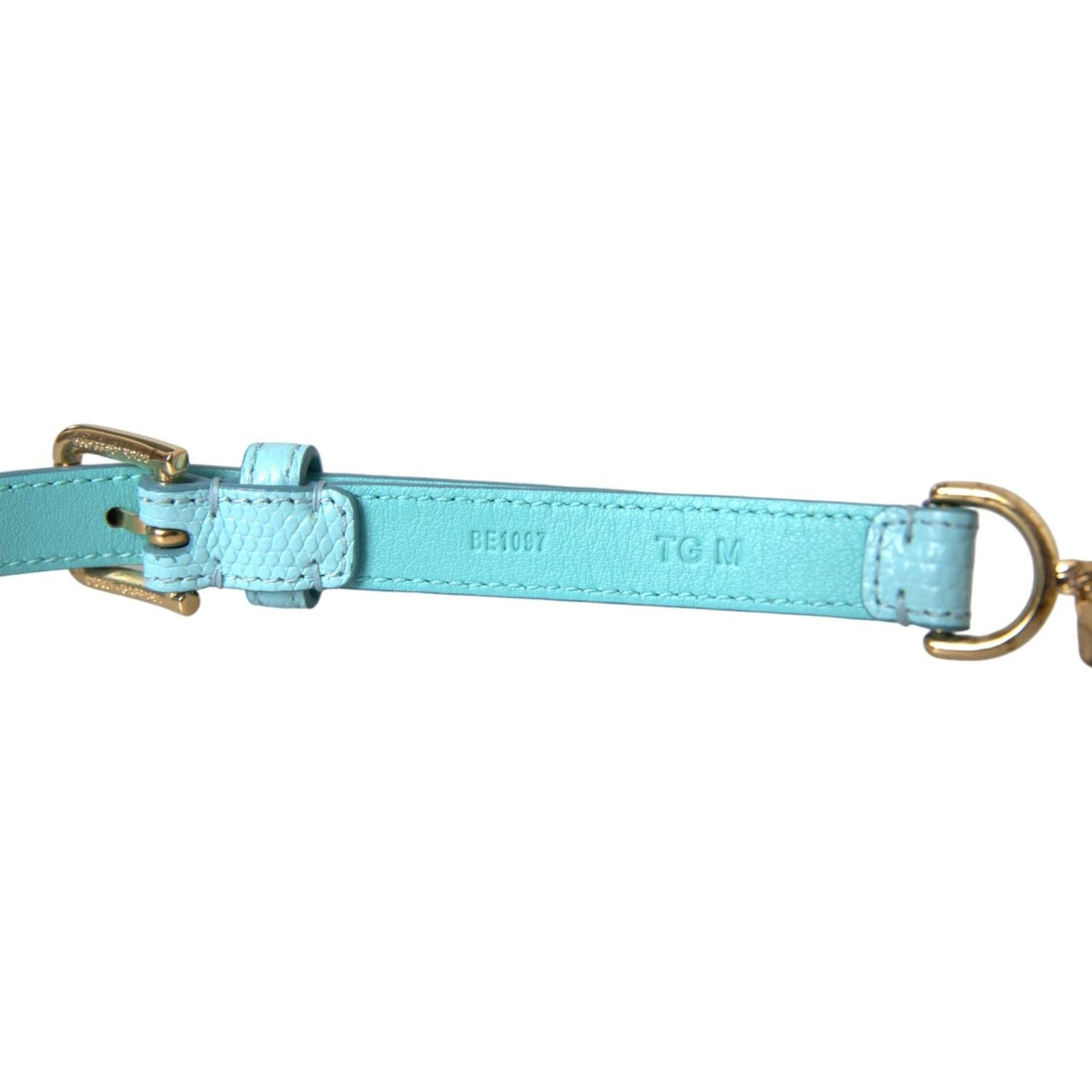 Dolce & Gabbana Light Blue Leather Crystal Chain Waist Belt Dolce & Gabbana