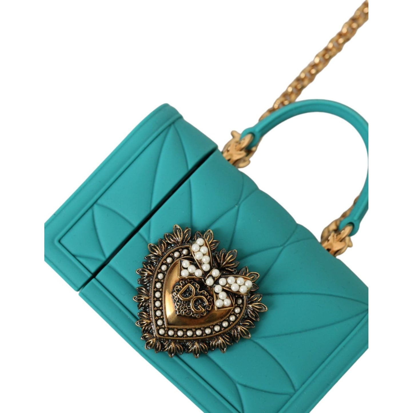 Dolce & Gabbana Turquoise Silicone Devotion Heart Cover Bag Airpods Case Dolce & Gabbana