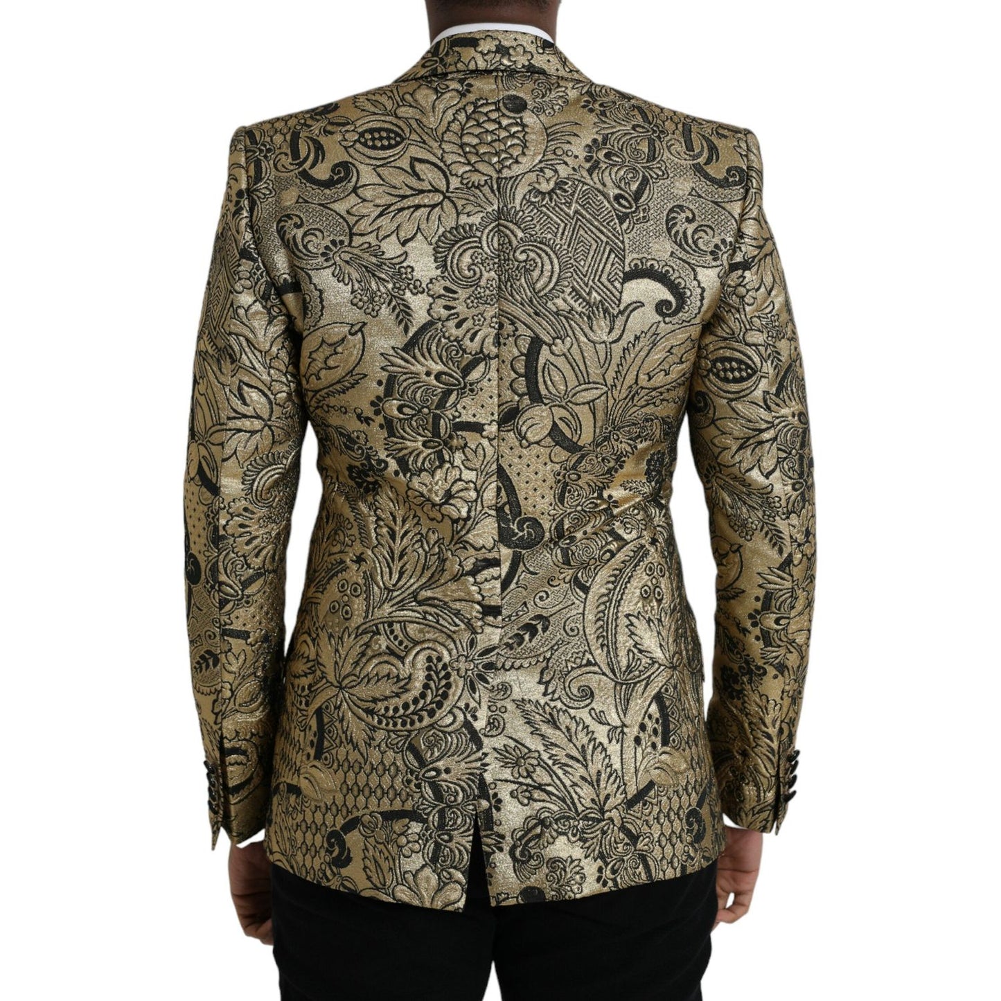 Dolce & Gabbana Gold SICILIA Jacquard Single Breasted Coat Blazer Dolce & Gabbana