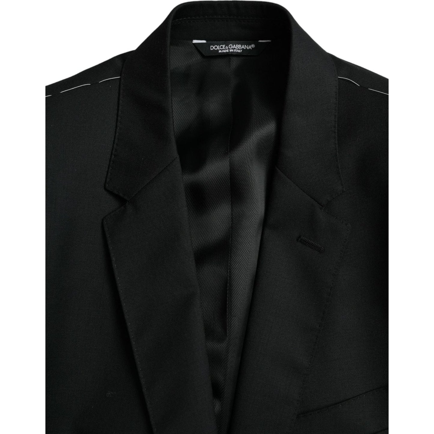 Dolce & Gabbana Black Wool MARTINI Single Breasted Blazer Dolce & Gabbana