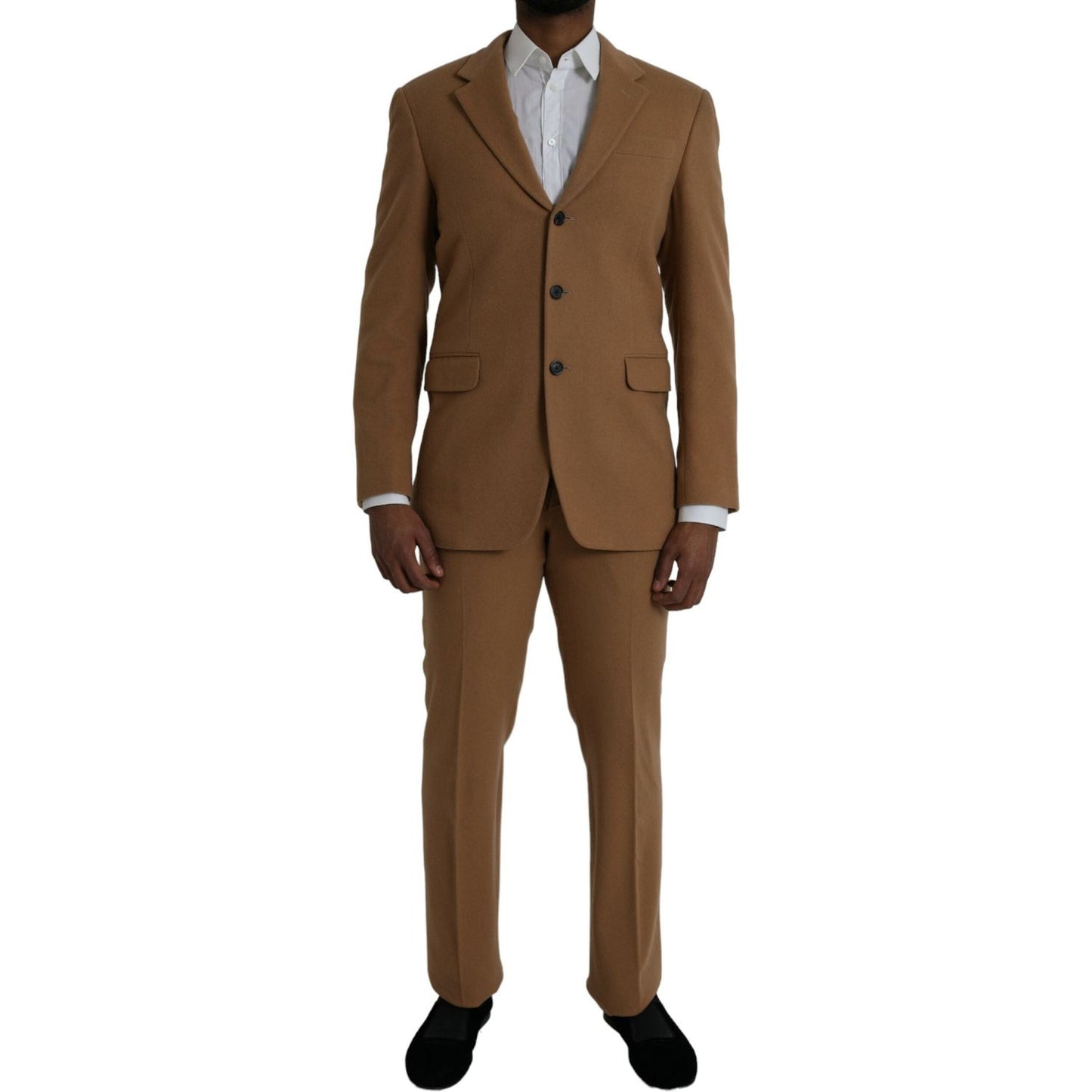 Prada Brown Cashmere 2 Piece Single Breasted Suit Prada