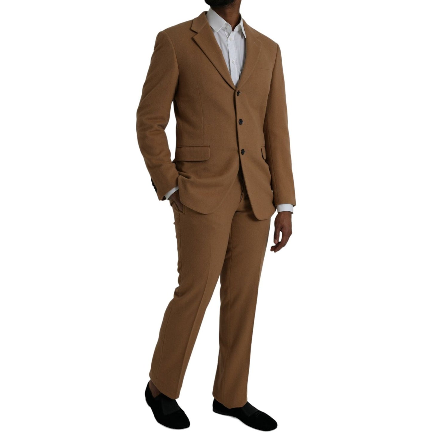 Prada Brown Cashmere 2 Piece Single Breasted Suit Prada