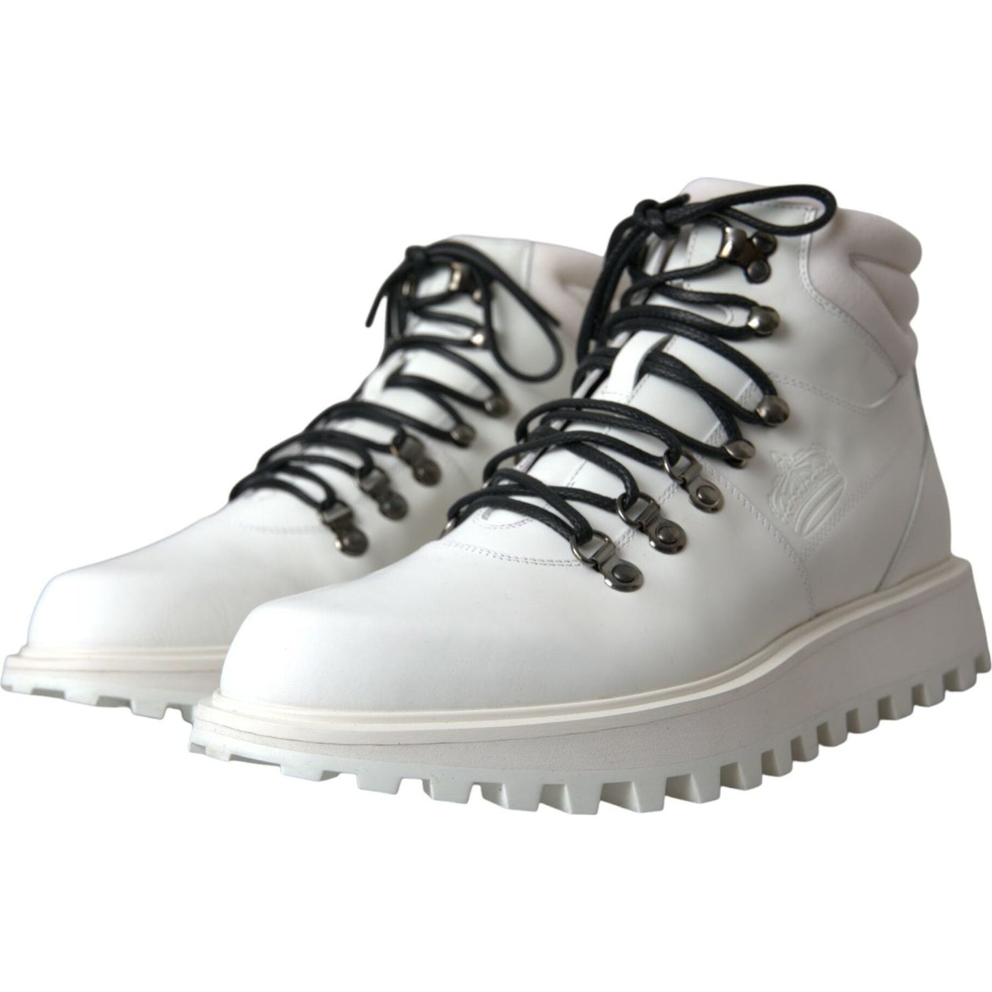 Dolce & Gabbana White Vulcano Trekking Men Ankle Boots Shoes Dolce & Gabbana