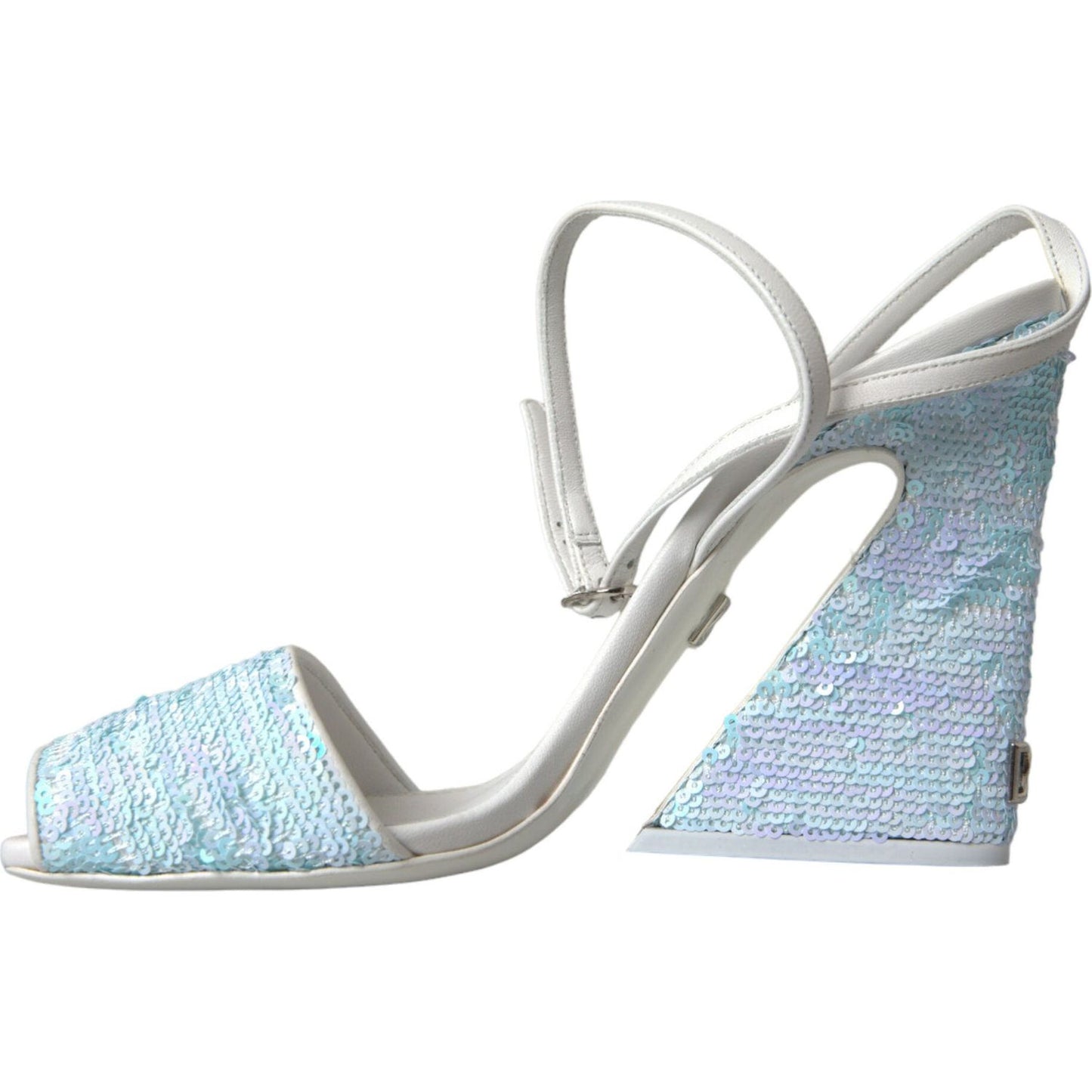 Dolce & Gabbana Light Blue Sequin Ankle Strap Sandals Shoes Dolce & Gabbana