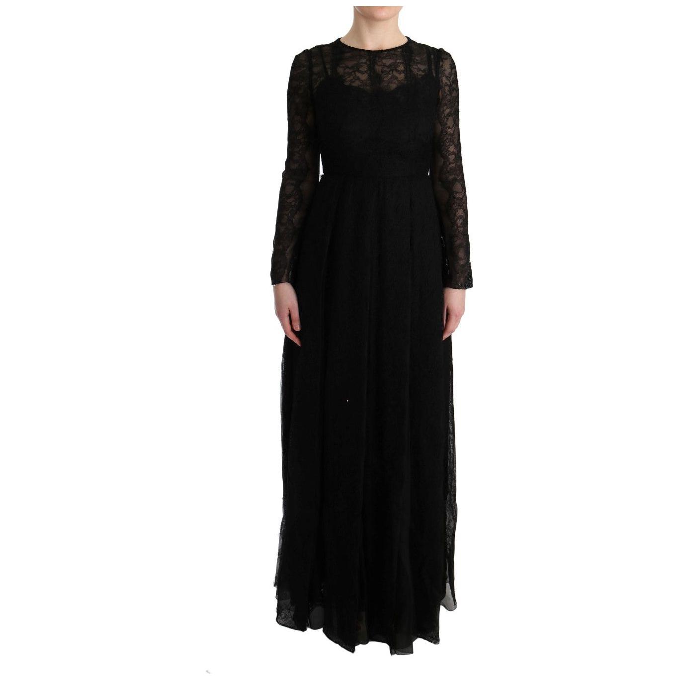 Dolce & Gabbana Elegant Black Sheath Long Sleeve Dress Dolce & Gabbana