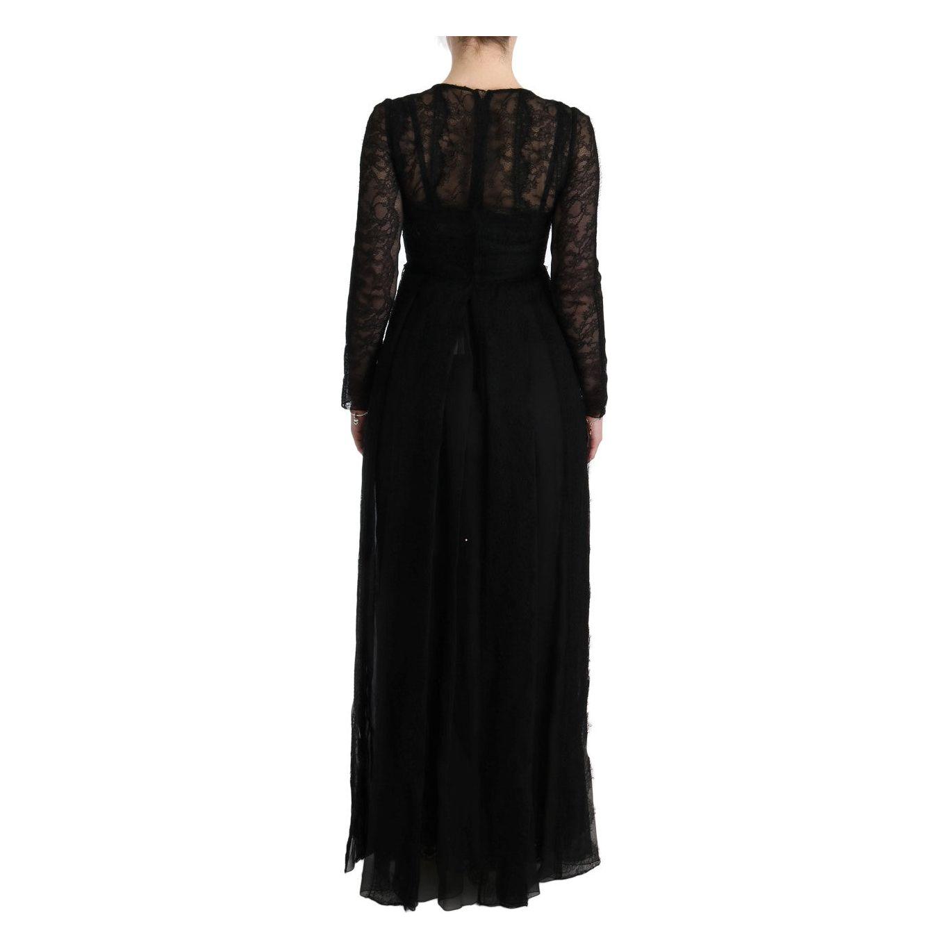 Dolce & Gabbana Elegant Black Sheath Long Sleeve Dress Dolce & Gabbana