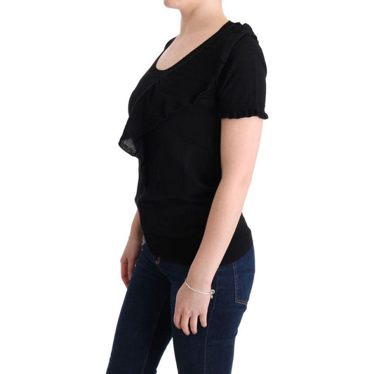 MARGHI LO' Elegant Black Lana Wool Top MARGHI LO'