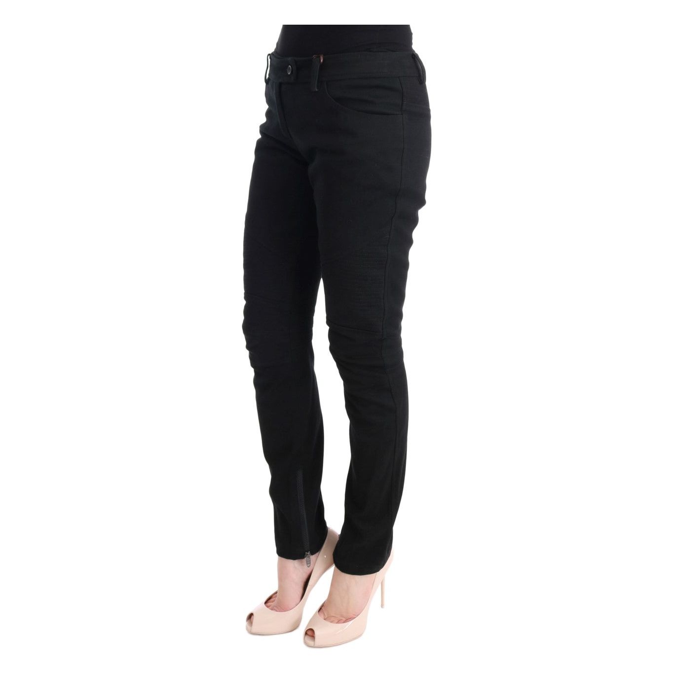 Ermanno Scervino Chic Black Slim Fit Trousers Jeans & Pants Ermanno Scervino