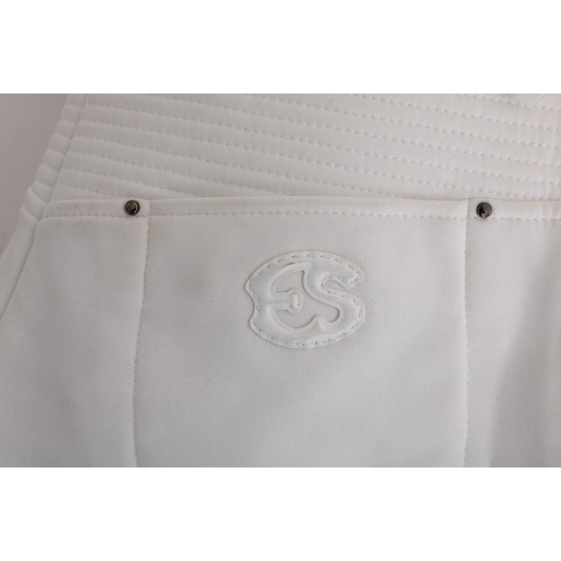 Ermanno Scervino Chic White Slim Fit Cotton Pants Ermanno Scervino