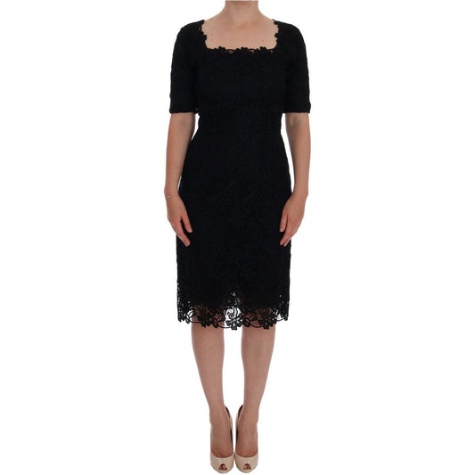 Dolce & Gabbana Elegant Black Knee-Length Sheath Dress Dolce & Gabbana