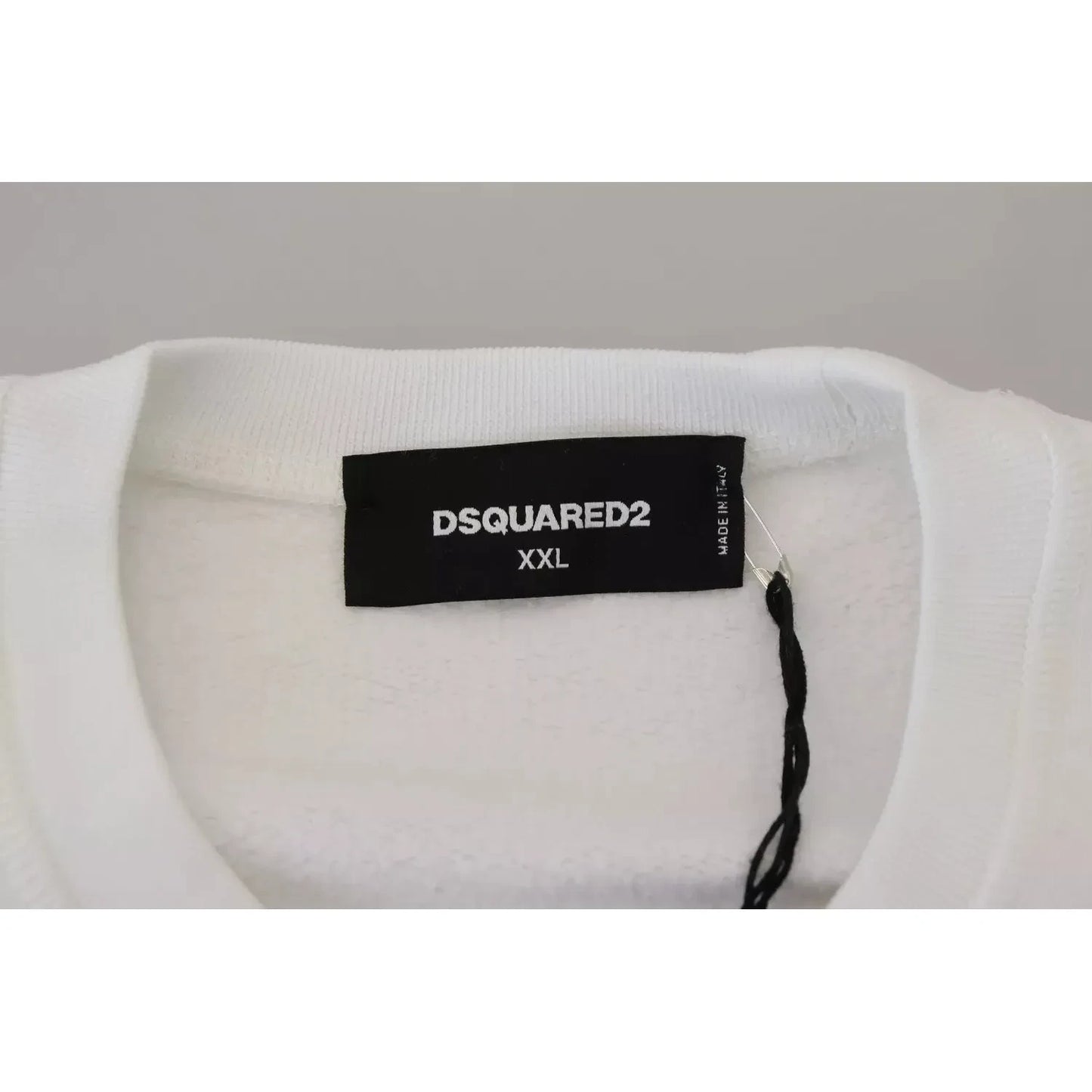 Dsquared² White Embroidered Crewneck Sweatshirt Sweater Dsquared²